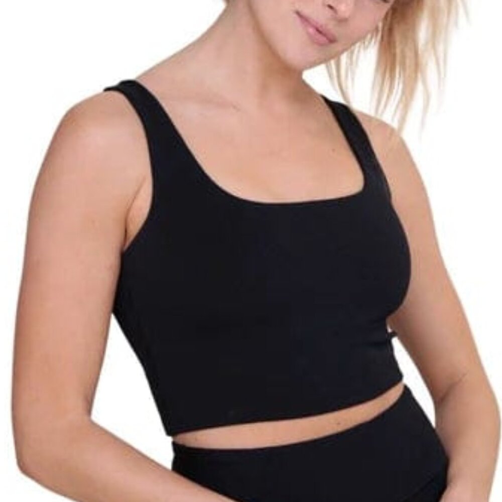 Mono B - Define Performance Cropped Tank - Black (NWT)